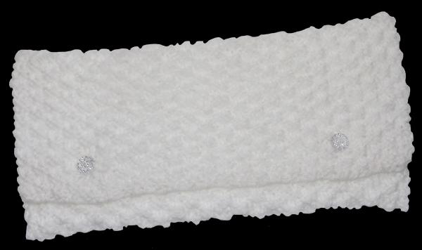 Hand knitted clutch / Evening bag in white